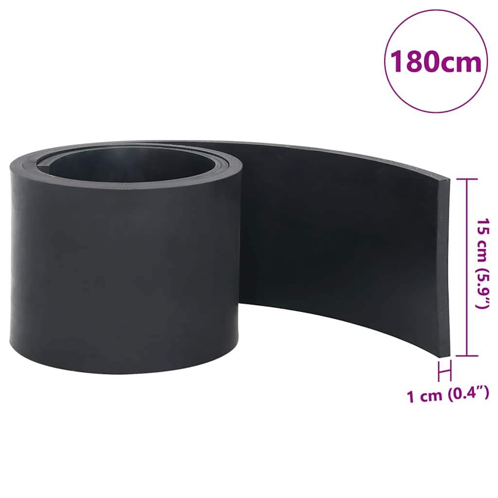 vidaXL Gumowa krawędź do pługa śnieżnego czarna 180x15x1 cm