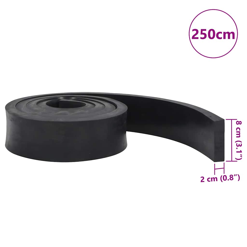 vidaXL Gumowa krawędź do pługa śnieżnego czarna 250x8x2 cm