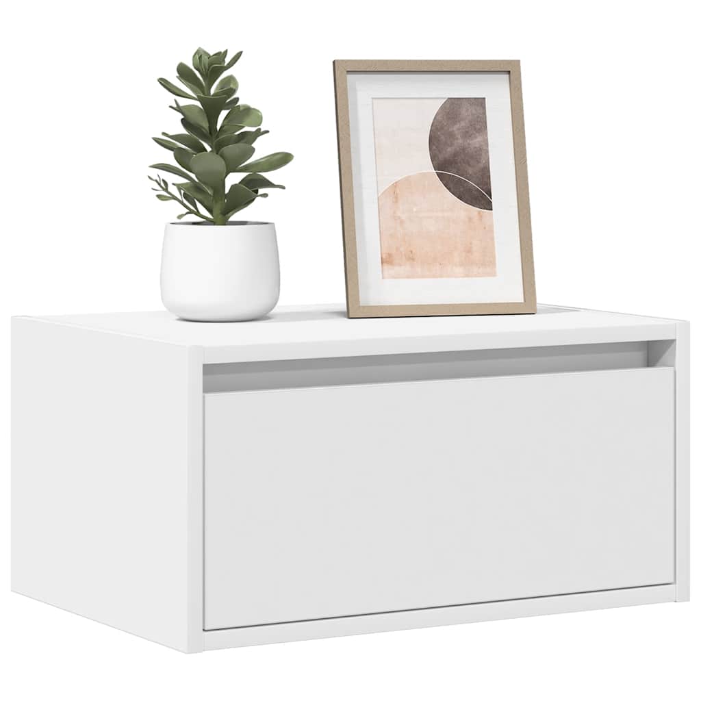 vidaXL Wiszące szafki nocne z LED, 2 szt., białe