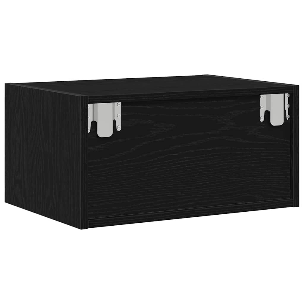 vidaXL Wiszące szafki nocne z LED, 2 szt., czarna dąb