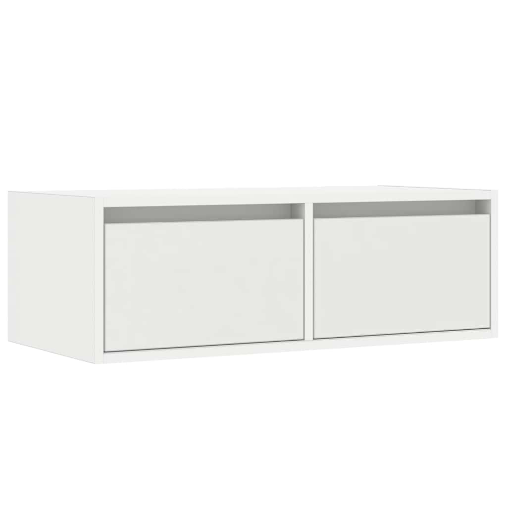 vidaXL Szafka pod TV z oświetleniem LED, biała, 75x35,5x25 cm
