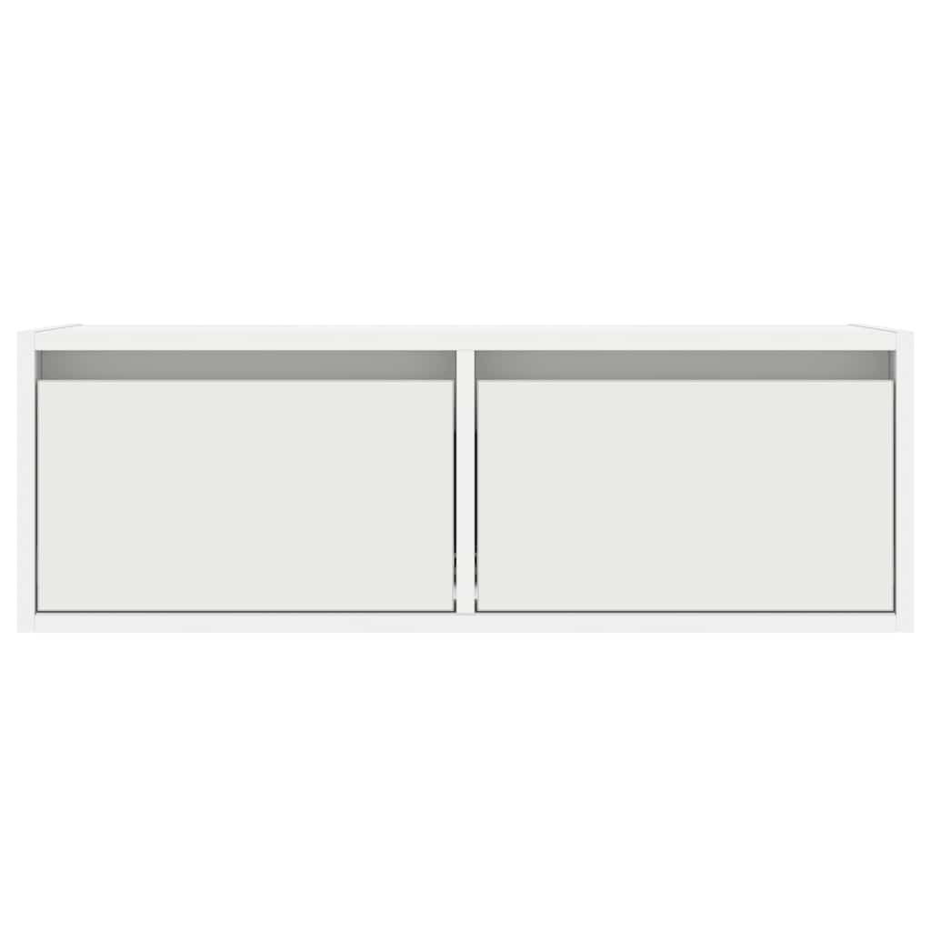 vidaXL Szafka pod TV z oświetleniem LED, biała, 75x35,5x25 cm