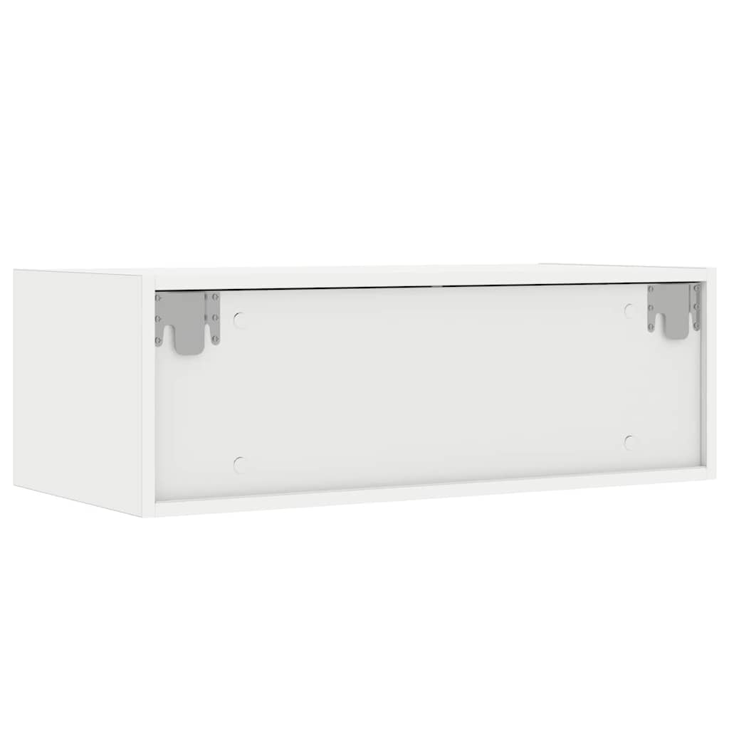 vidaXL Szafka pod TV z oświetleniem LED, biała, 75x35,5x25 cm