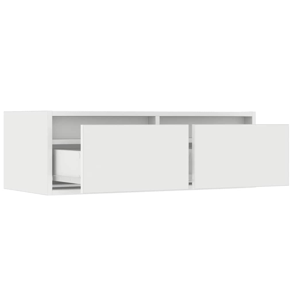 vidaXL Szafka pod TV z oświetleniem LED, biała, 75x35,5x25 cm