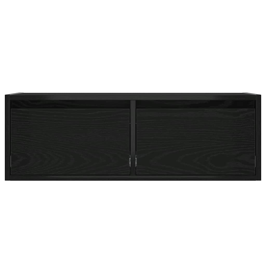 vidaXL Szafka pod TV z oświetleniem LED, czarna, 75x35,5x25 cm