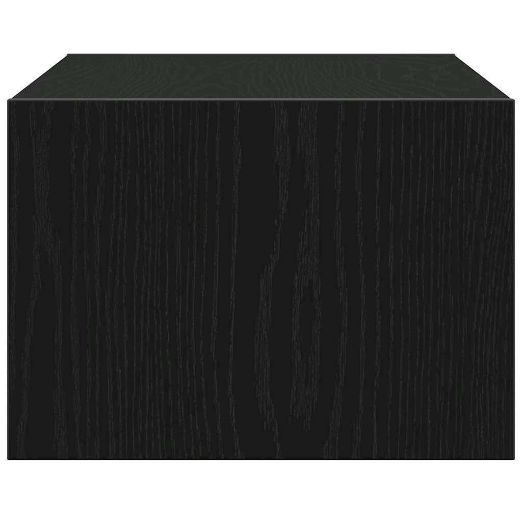 vidaXL Szafka pod TV z oświetleniem LED, czarna, 75x35,5x25 cm
