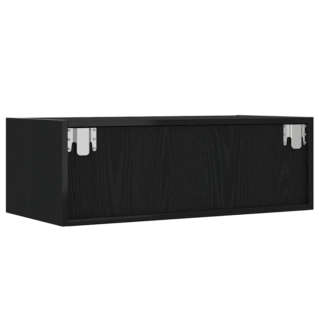 vidaXL Szafka pod TV z oświetleniem LED, czarna, 75x35,5x25 cm