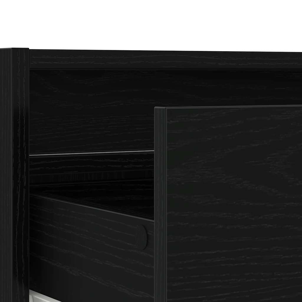 vidaXL Szafka pod TV z oświetleniem LED, czarna, 75x35,5x25 cm