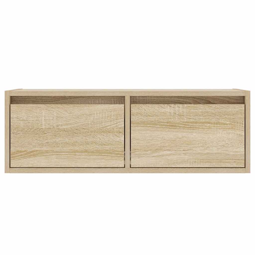 vidaXL Szafka pod TV z oświetleniem LED, dąb sonoma, 75x35,5x25 cm