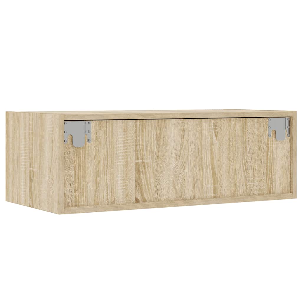 vidaXL Szafka pod TV z oświetleniem LED, dąb sonoma, 75x35,5x25 cm