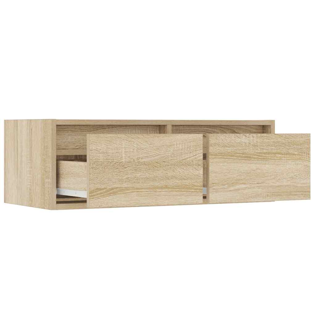vidaXL Szafka pod TV z oświetleniem LED, dąb sonoma, 75x35,5x25 cm