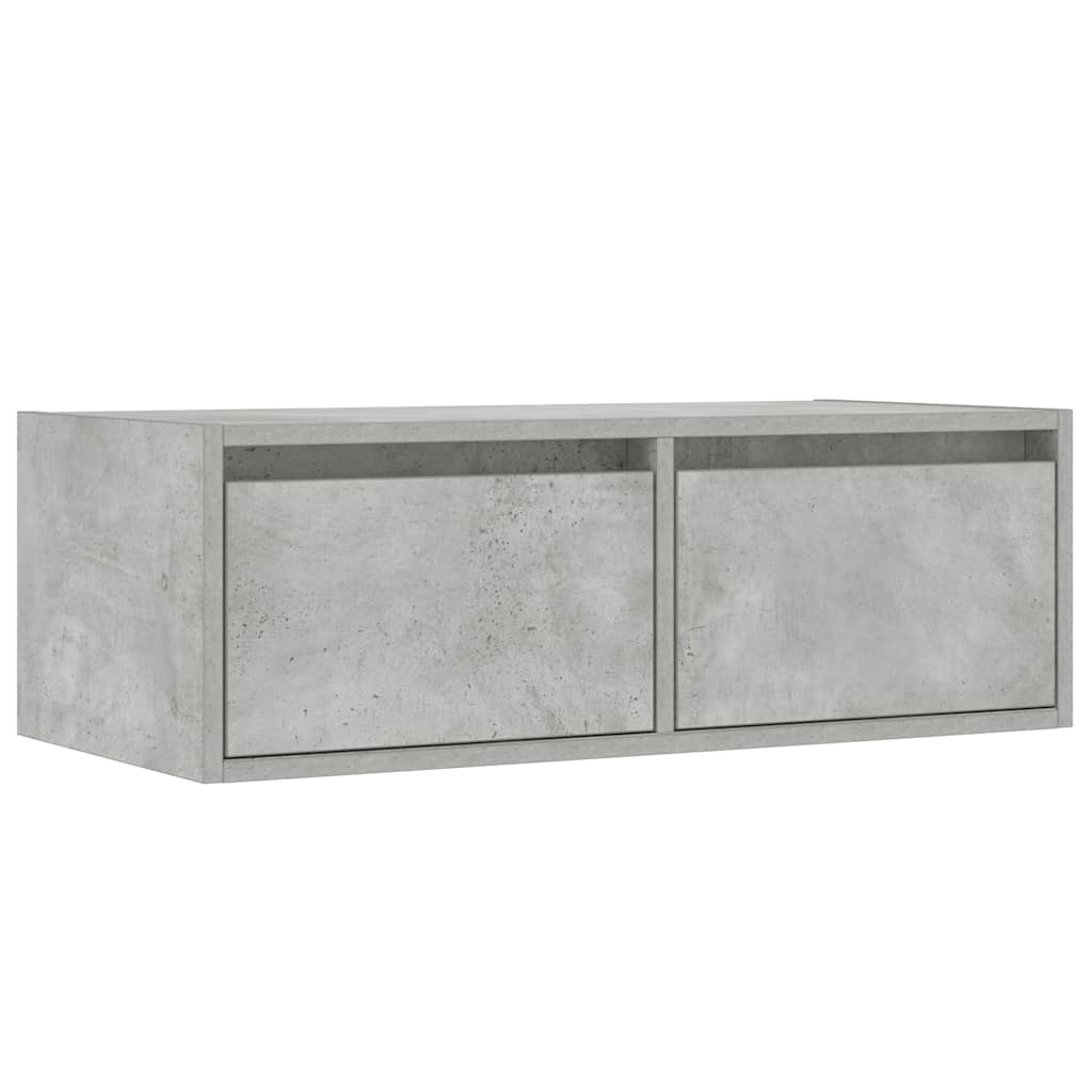 vidaXL Szafka pod TV z oświetleniem LED, szarość betonu, 75x35,5x25 cm