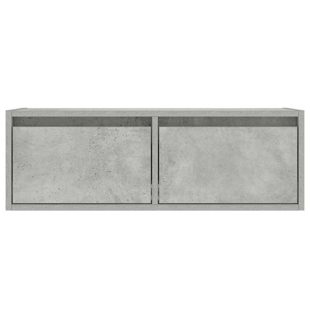 vidaXL Szafka pod TV z oświetleniem LED, szarość betonu, 75x35,5x25 cm