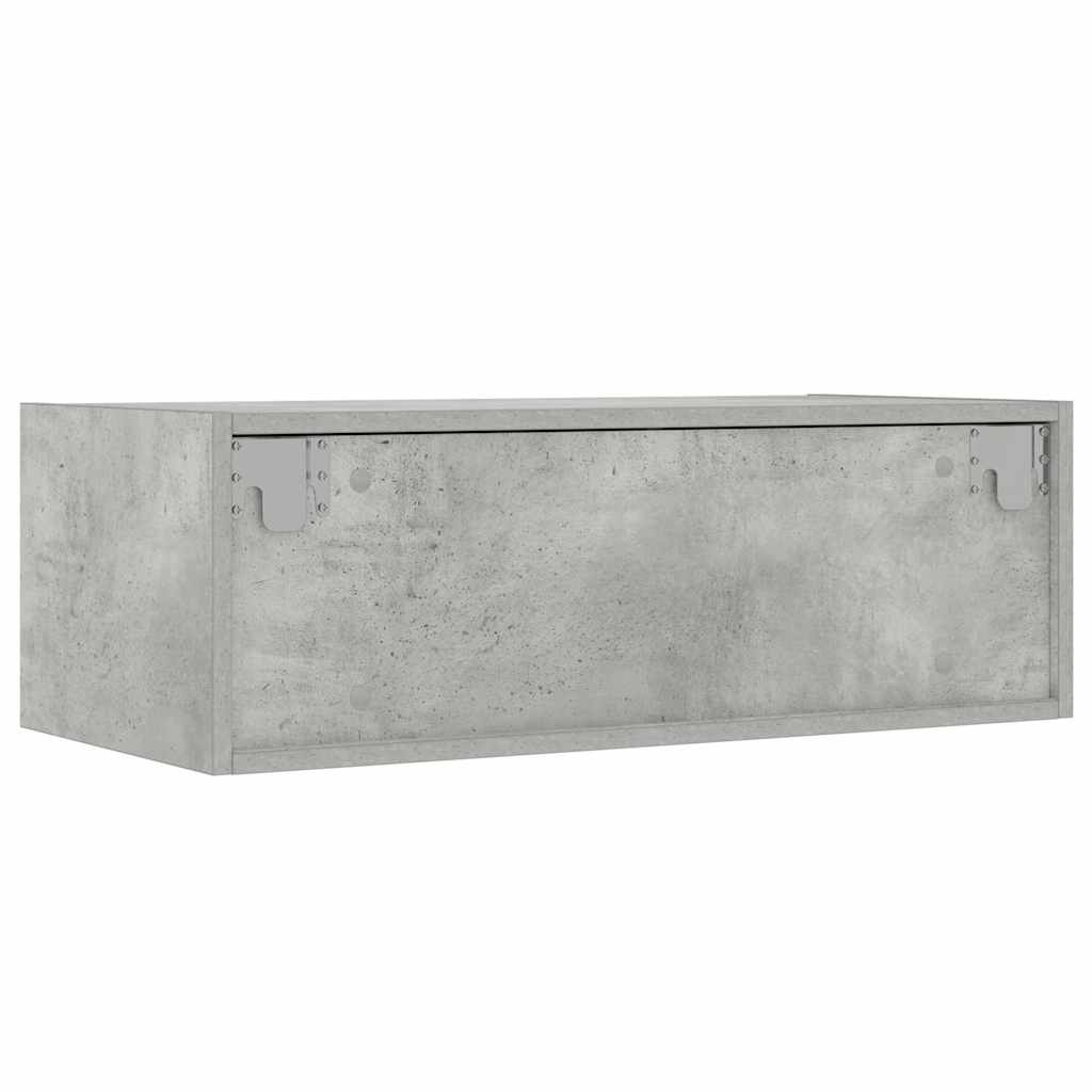vidaXL Szafka pod TV z oświetleniem LED, szarość betonu, 75x35,5x25 cm