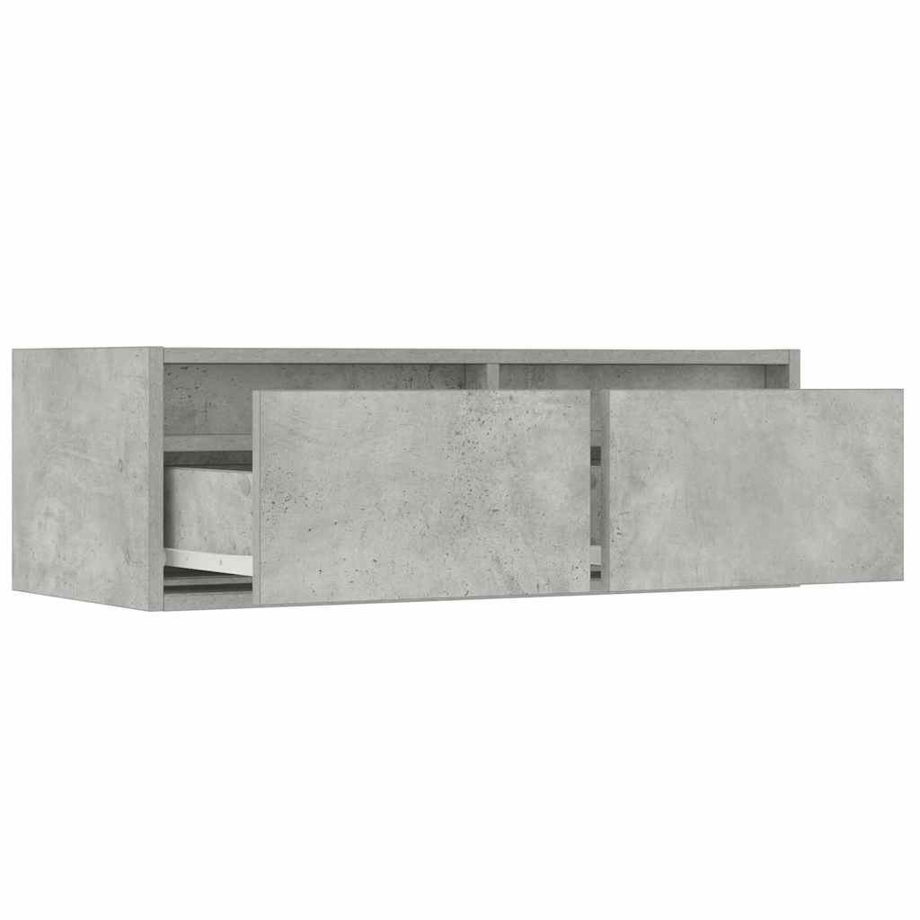 vidaXL Szafka pod TV z oświetleniem LED, szarość betonu, 75x35,5x25 cm