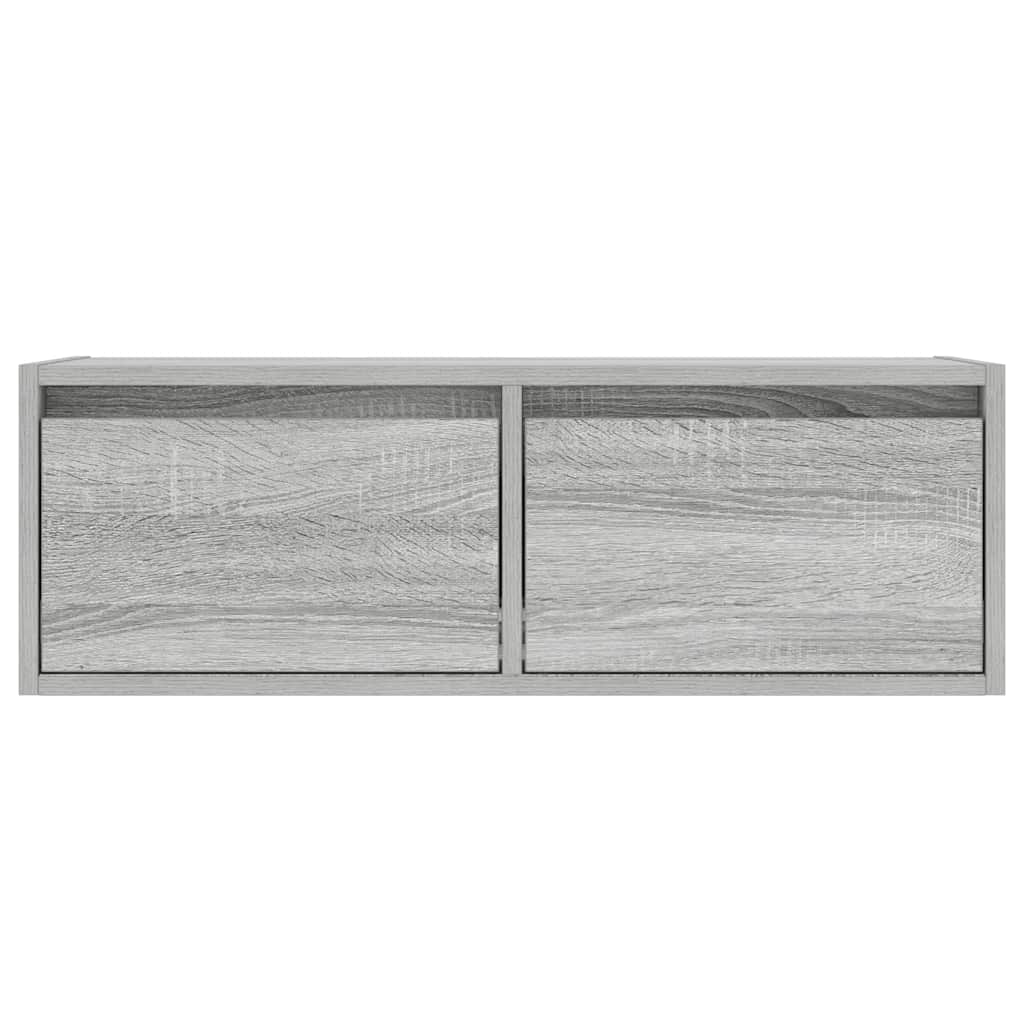 vidaXL Szafka pod TV z LED, szary dąb sonoma, 75x35,5x25 cm