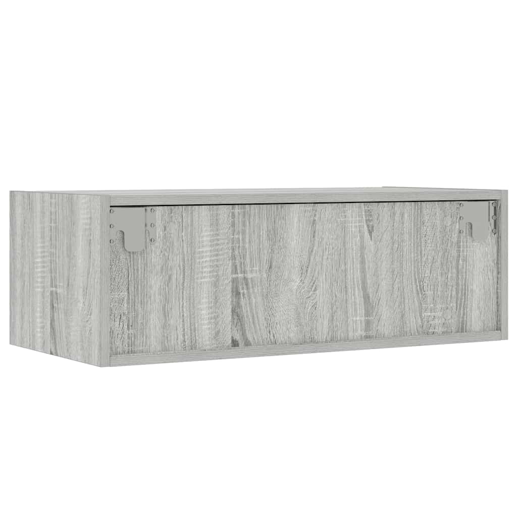 vidaXL Szafka pod TV z LED, szary dąb sonoma, 75x35,5x25 cm