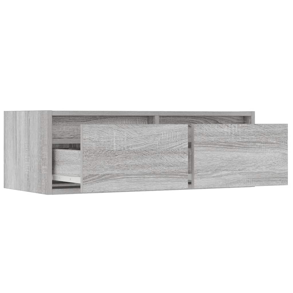vidaXL Szafka pod TV z LED, szary dąb sonoma, 75x35,5x25 cm