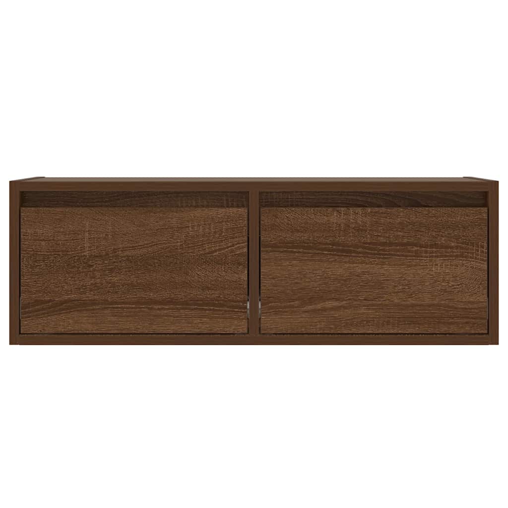 vidaXL Szafka pod TV z oświetleniem LED, brązowy dąb, 75x35,5x25 cm
