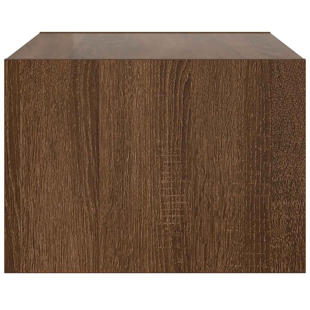 vidaXL Szafka pod TV z oświetleniem LED, brązowy dąb, 75x35,5x25 cm