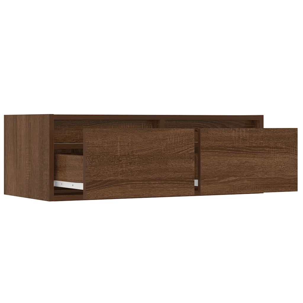 vidaXL Szafka pod TV z oświetleniem LED, brązowy dąb, 75x35,5x25 cm
