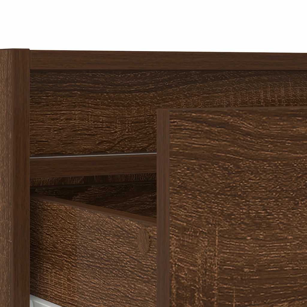 vidaXL Szafka pod TV z oświetleniem LED, brązowy dąb, 75x35,5x25 cm