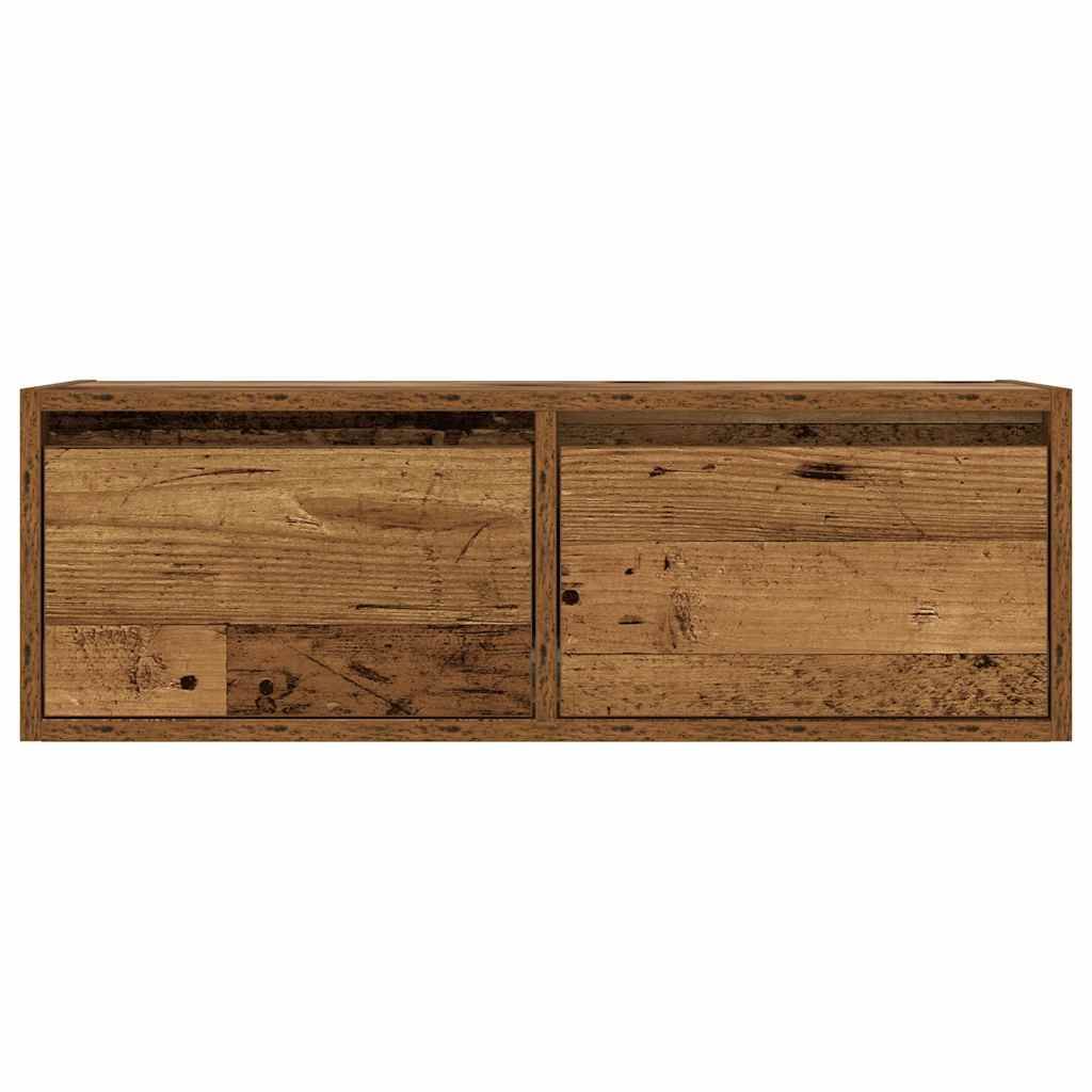 vidaXL Szafka pod TV z oświetleniem LED, stare drewno, 75x35,5x25 cm