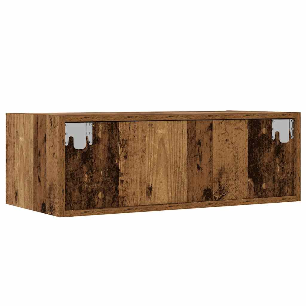 vidaXL Szafka pod TV z oświetleniem LED, stare drewno, 75x35,5x25 cm