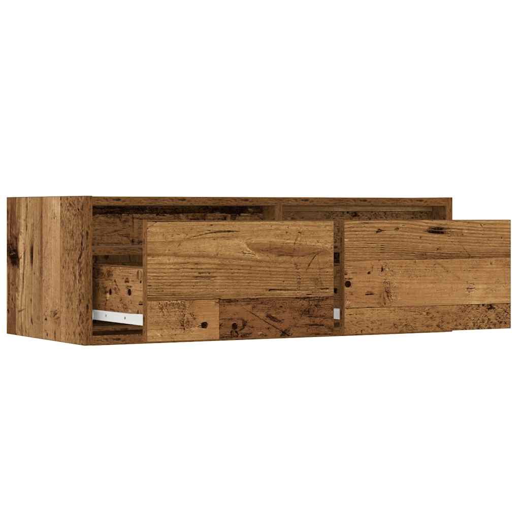 vidaXL Szafka pod TV z oświetleniem LED, stare drewno, 75x35,5x25 cm