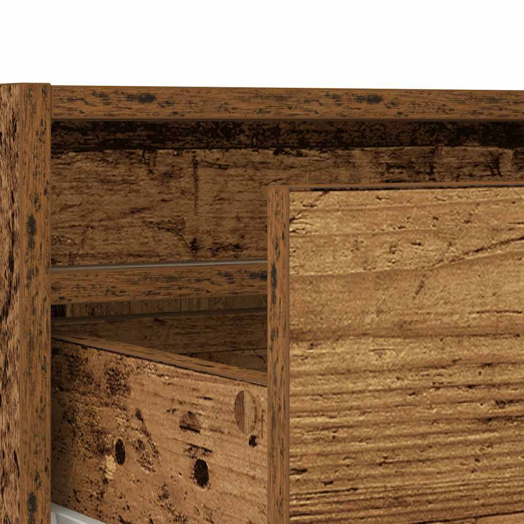 vidaXL Szafka pod TV z oświetleniem LED, stare drewno, 75x35,5x25 cm