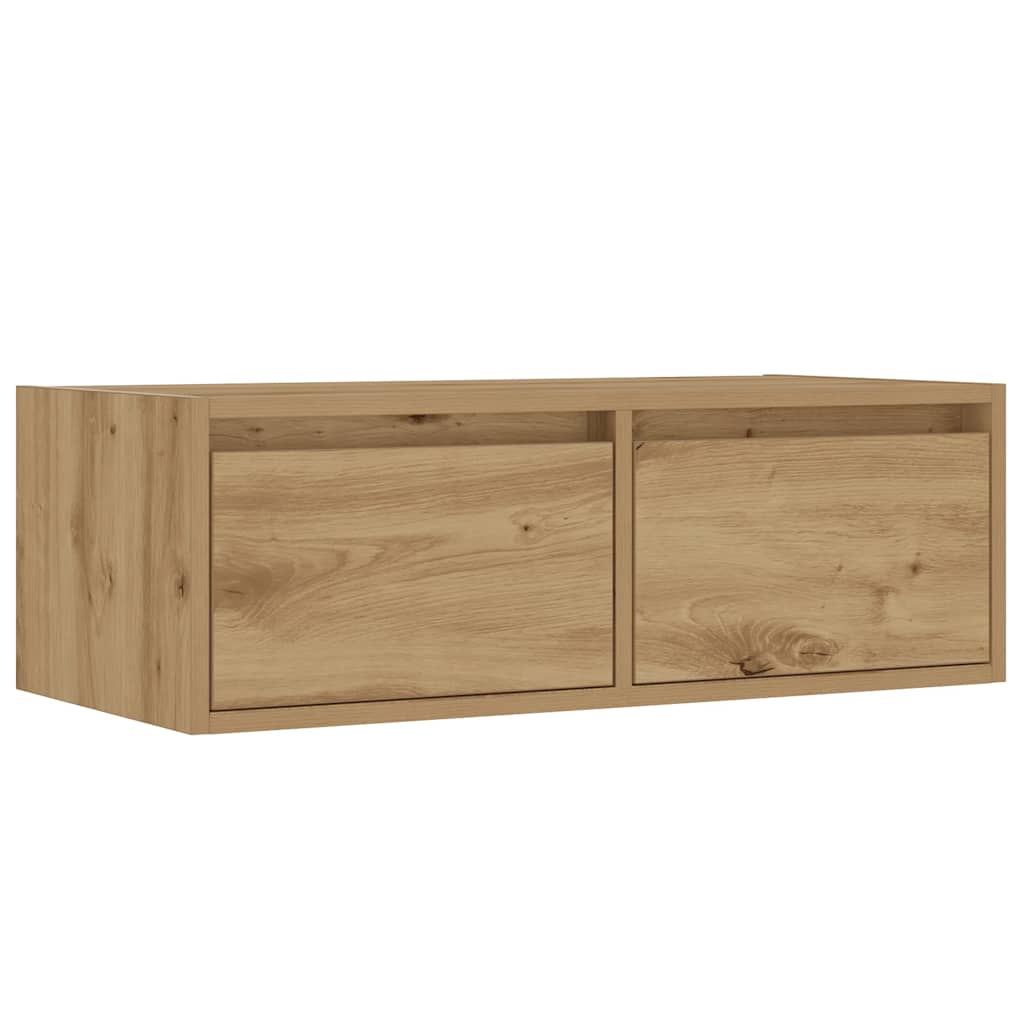 vidaXL Szafka pod TV z oświetleniem LED, dąb artisan, 75x35,5x25 cm