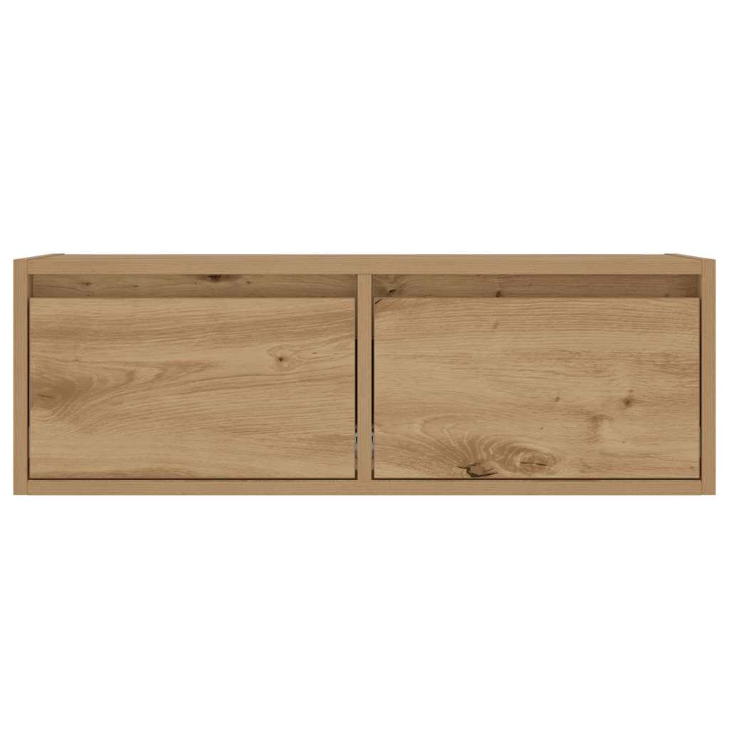 vidaXL Szafka pod TV z oświetleniem LED, dąb artisan, 75x35,5x25 cm