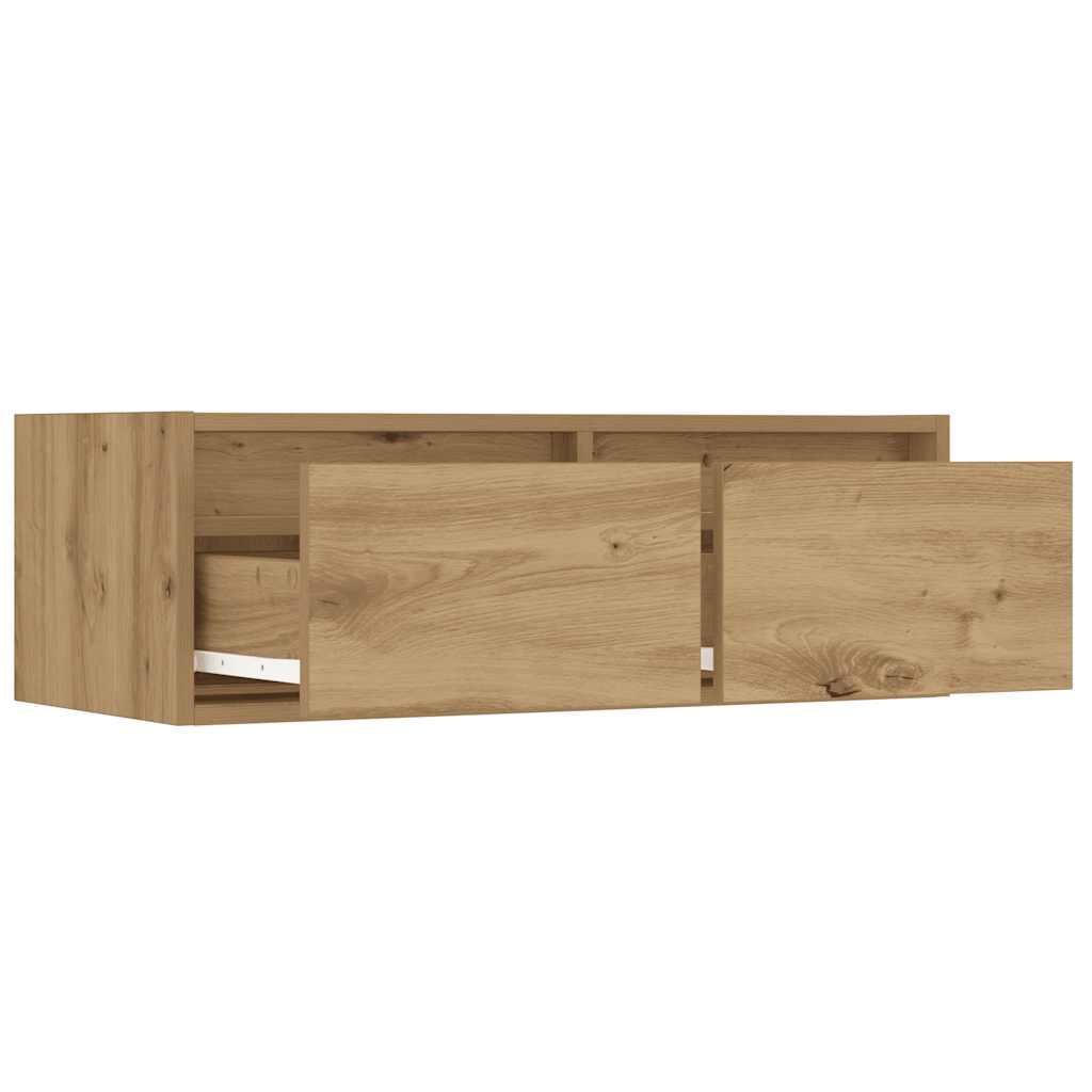 vidaXL Szafka pod TV z oświetleniem LED, dąb artisan, 75x35,5x25 cm