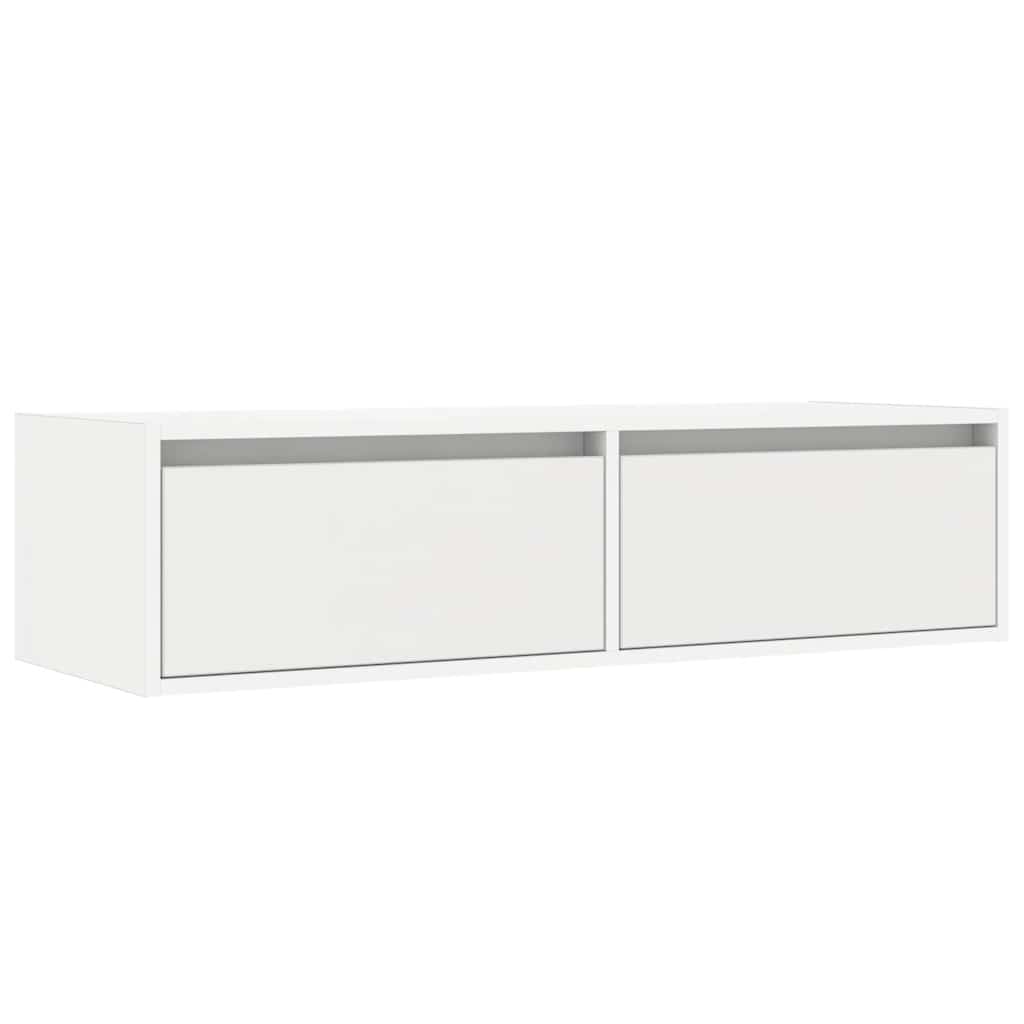 vidaXL Szafka pod TV z oświetleniem LED, biała, 100x35,5x25 cm