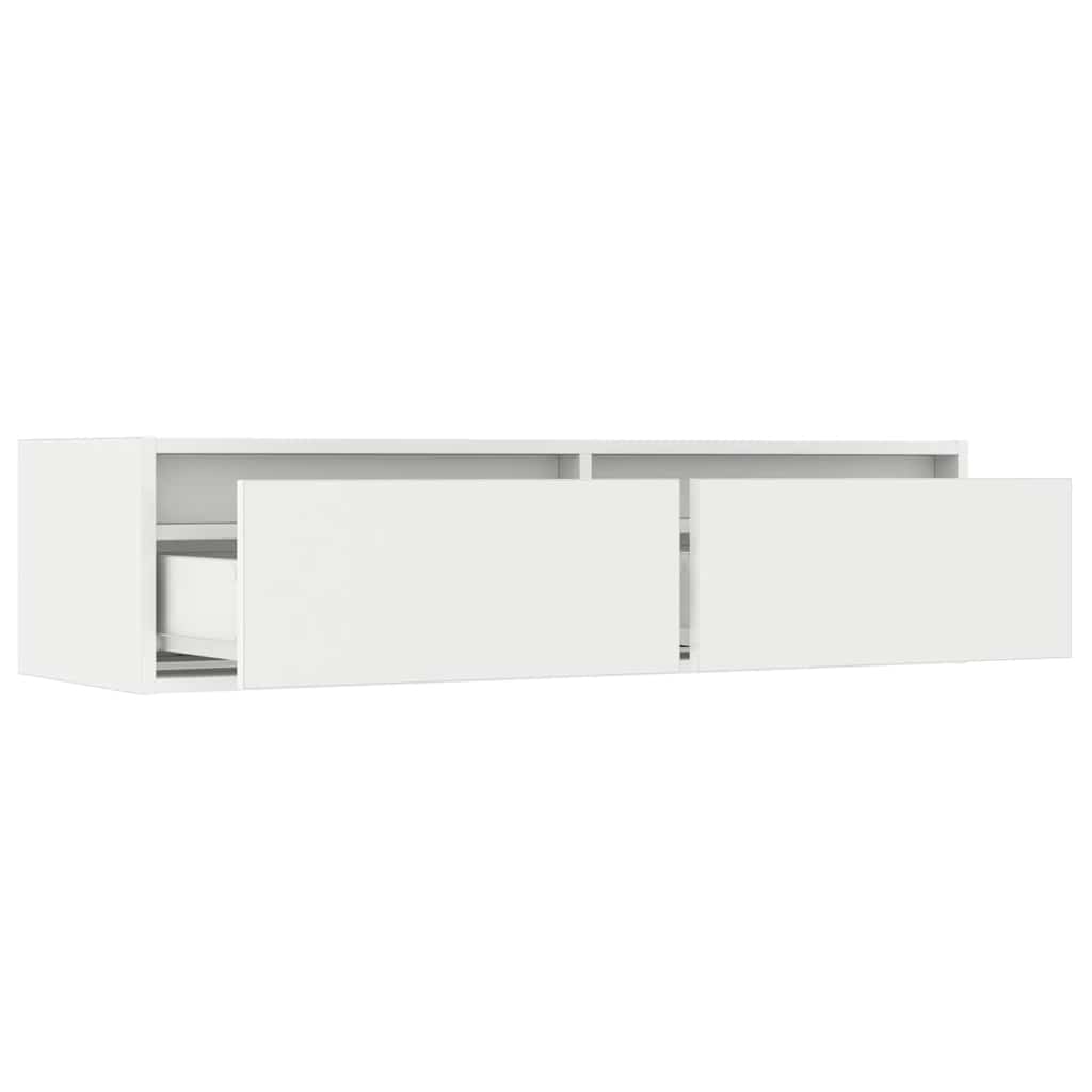 vidaXL Szafka pod TV z oświetleniem LED, biała, 100x35,5x25 cm