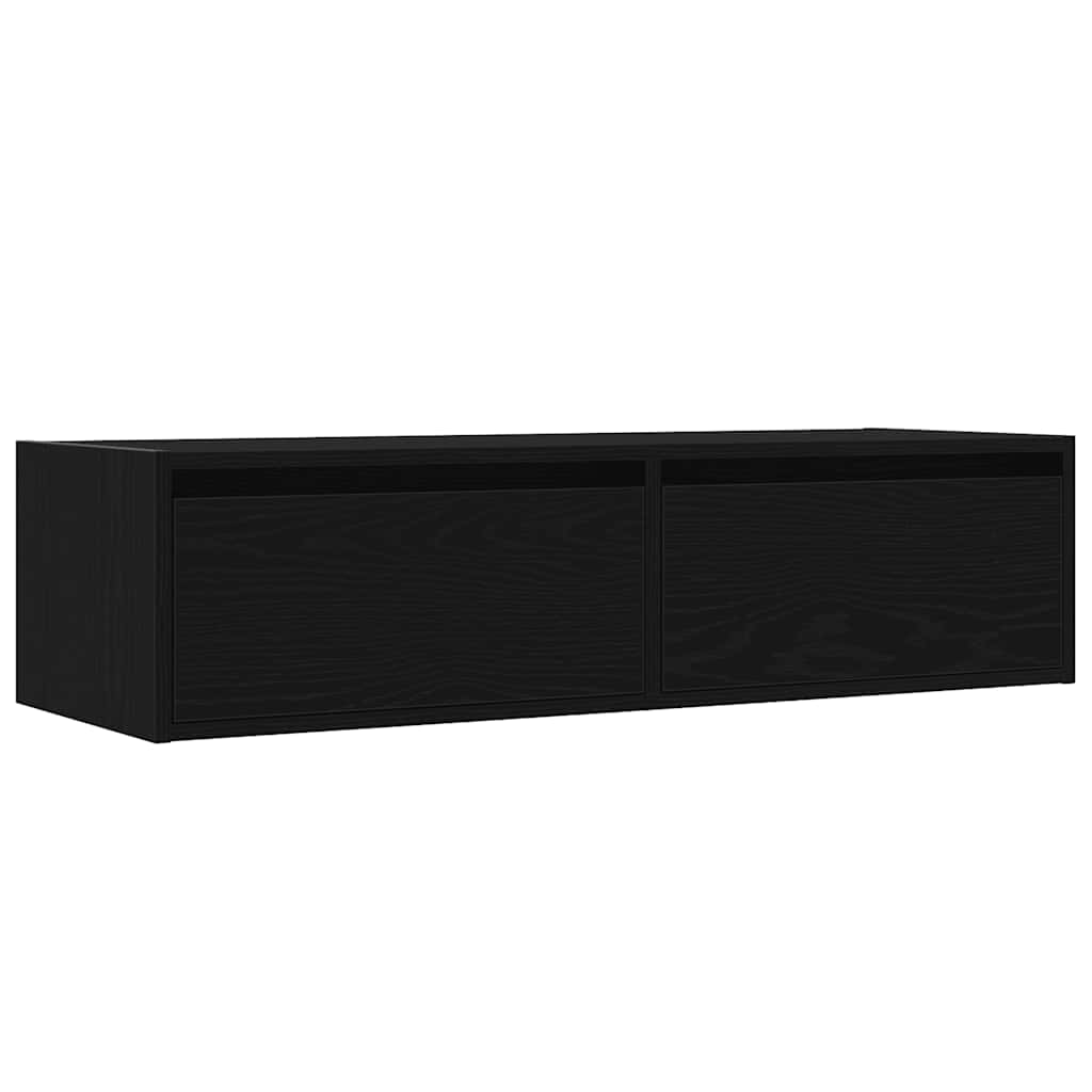 vidaXL Szafka pod TV z oświetleniem LED, czarna, 100x35,5x25 cm