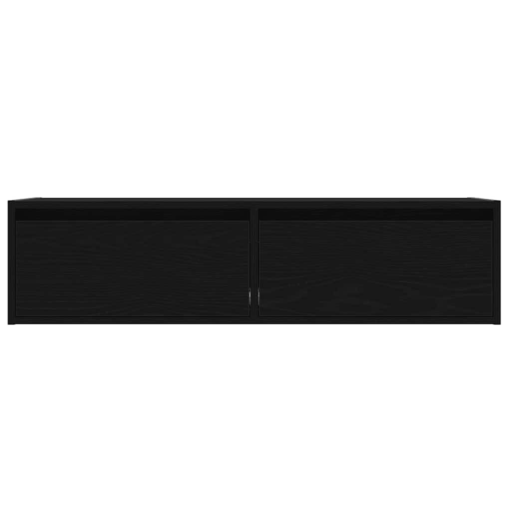 vidaXL Szafka pod TV z oświetleniem LED, czarna, 100x35,5x25 cm
