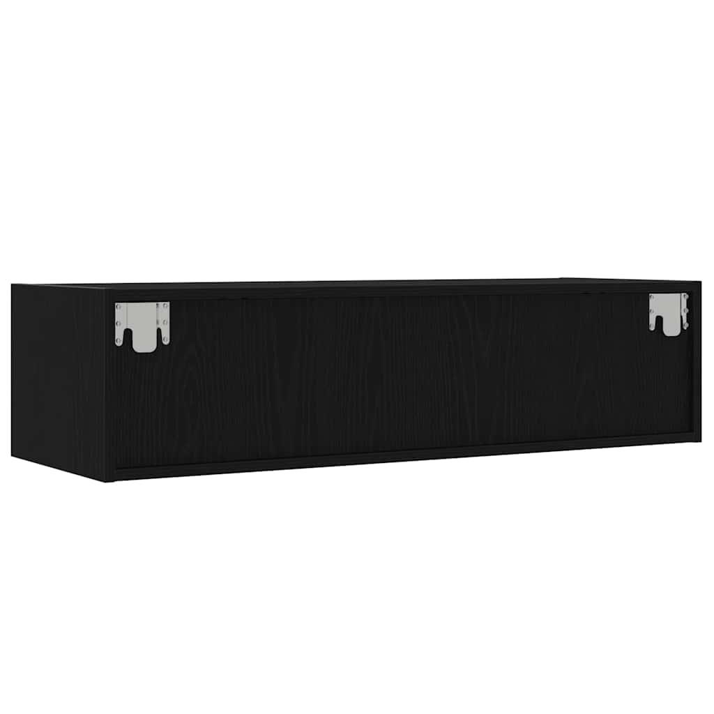 vidaXL Szafka pod TV z oświetleniem LED, czarna, 100x35,5x25 cm