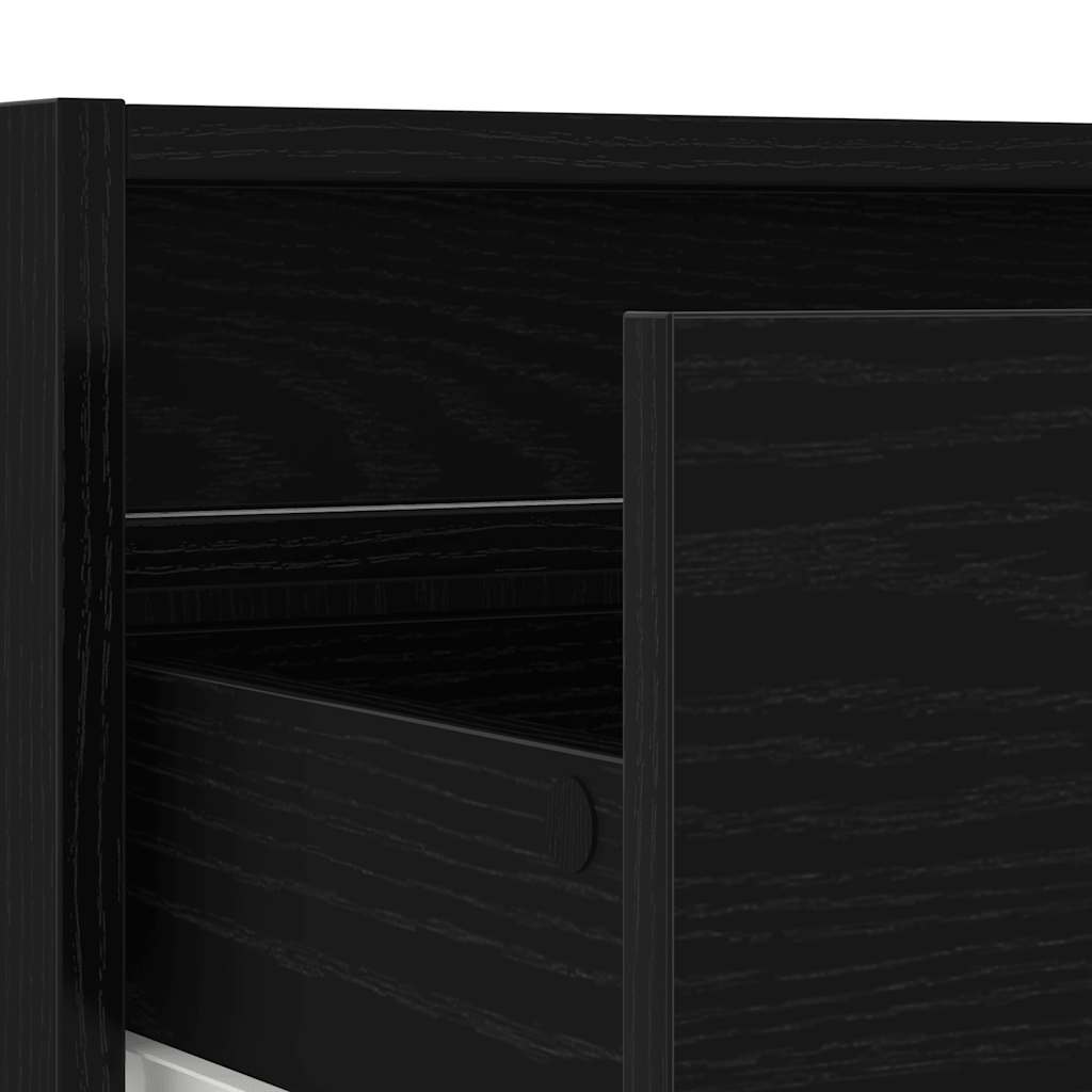 vidaXL Szafka pod TV z oświetleniem LED, czarna, 100x35,5x25 cm