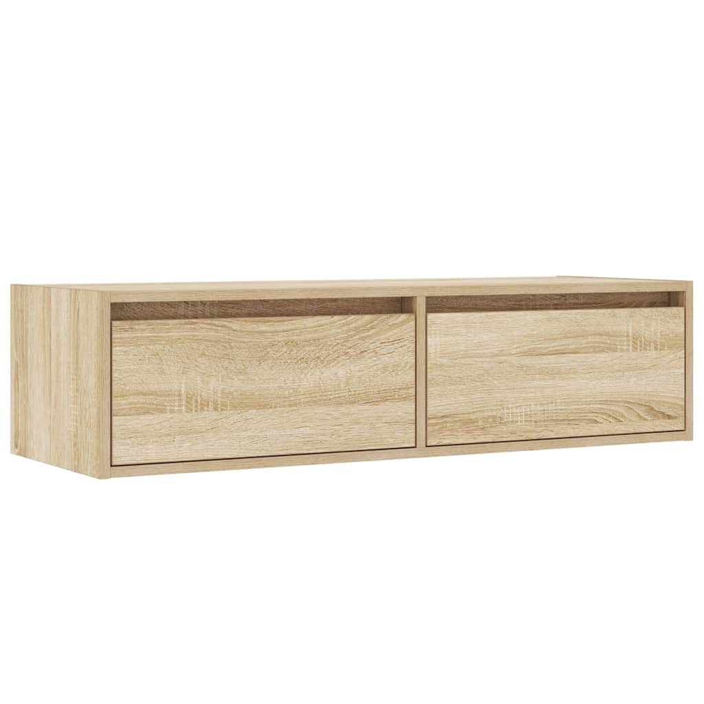vidaXL Szafka pod TV z oświetleniem LED, dąb sonoma, 100x35,5x25 cm