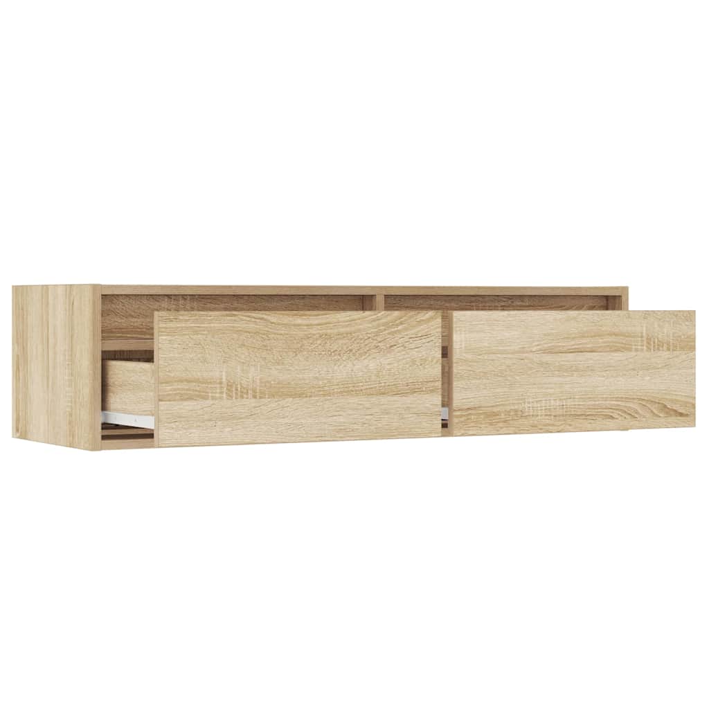 vidaXL Szafka pod TV z oświetleniem LED, dąb sonoma, 100x35,5x25 cm