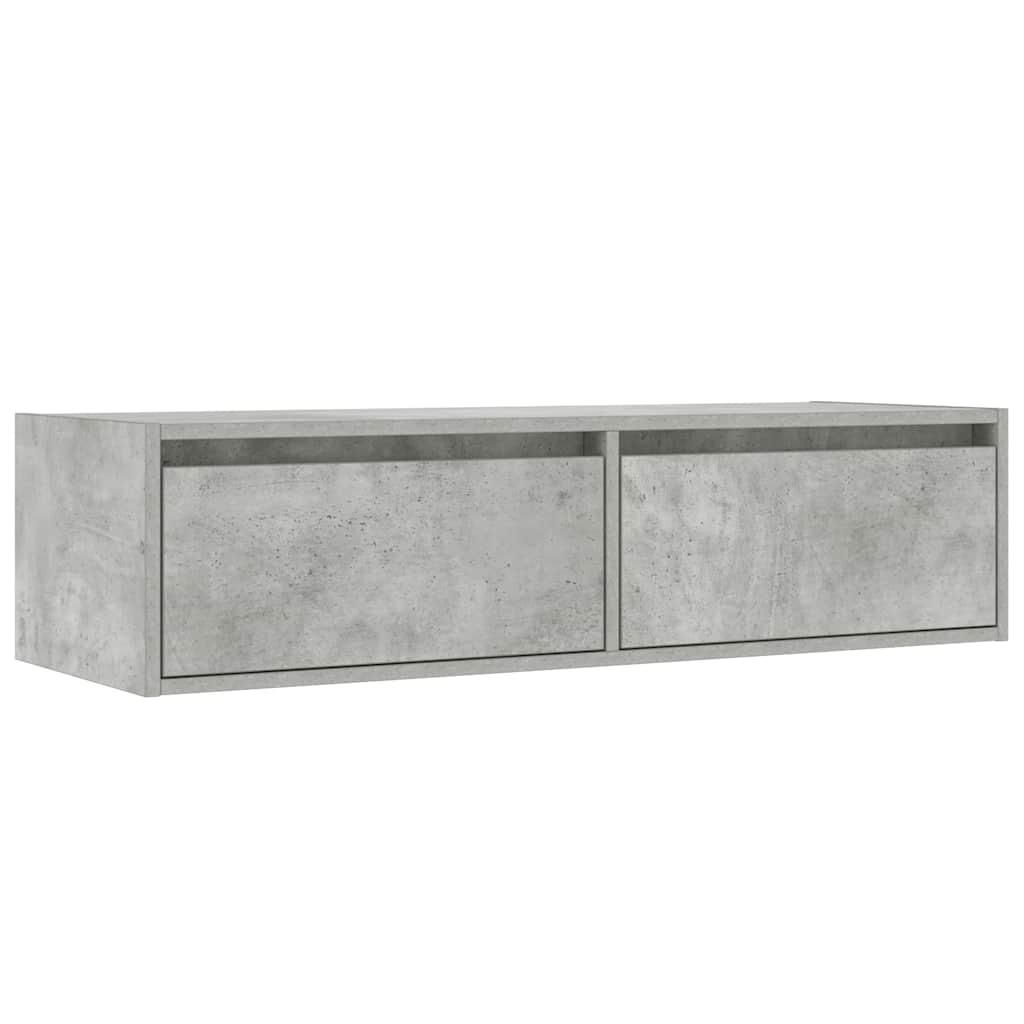 vidaXL Szafka pod TV z LED, szarość betonu, 100x35,5x25 cm