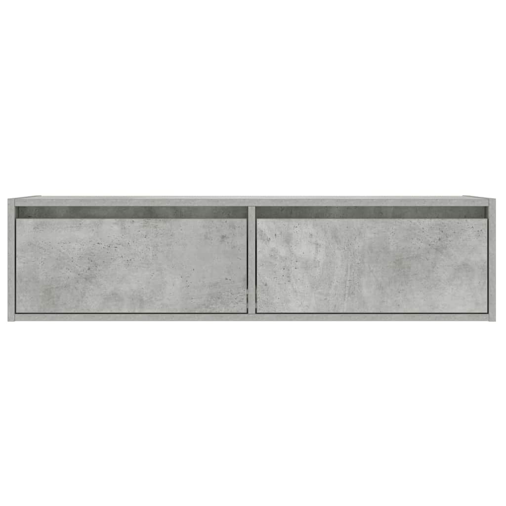 vidaXL Szafka pod TV z LED, szarość betonu, 100x35,5x25 cm
