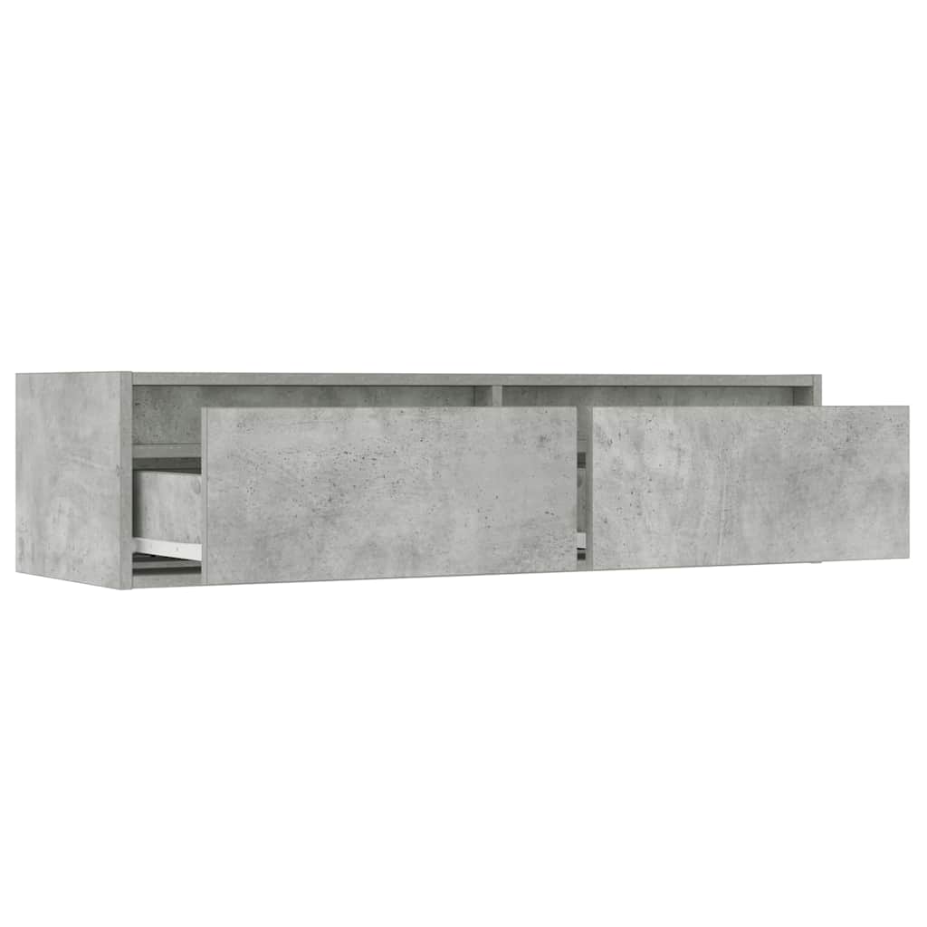 vidaXL Szafka pod TV z LED, szarość betonu, 100x35,5x25 cm