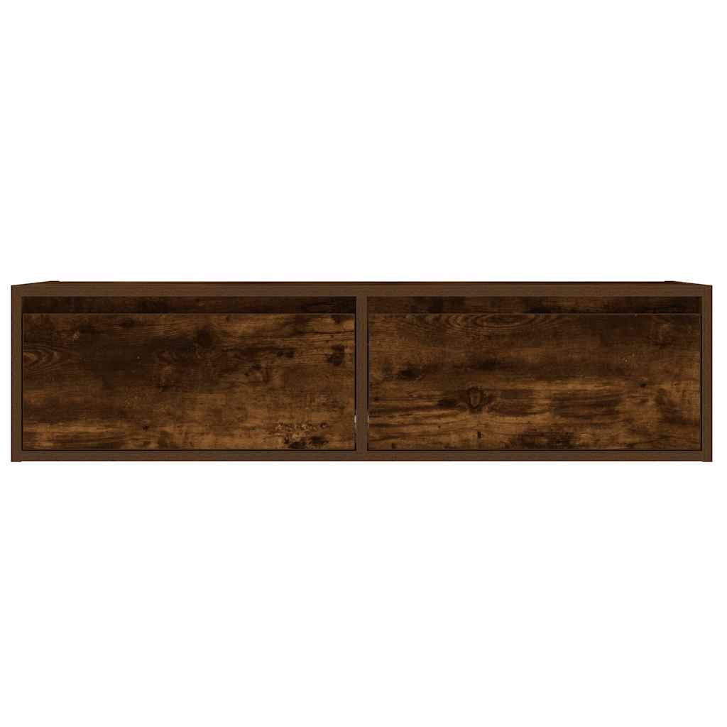 vidaXL Szafka pod TV z LED, przydymiony dąb, 100x35,5x25 cm