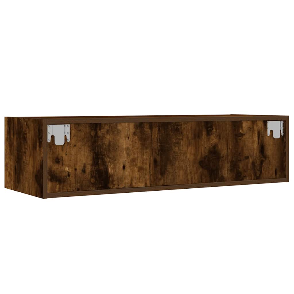 vidaXL Szafka pod TV z LED, przydymiony dąb, 100x35,5x25 cm
