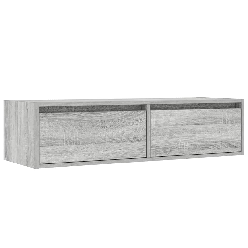 vidaXL Szafka pod TV z LED, szary dąb sonoma, 100x35,5x25 cm