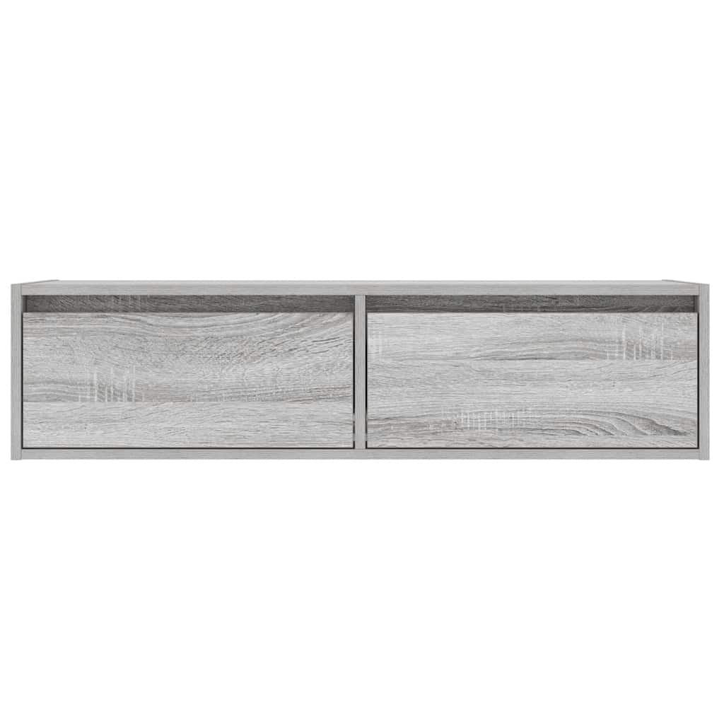 vidaXL Szafka pod TV z LED, szary dąb sonoma, 100x35,5x25 cm