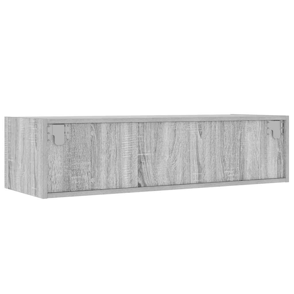 vidaXL Szafka pod TV z LED, szary dąb sonoma, 100x35,5x25 cm