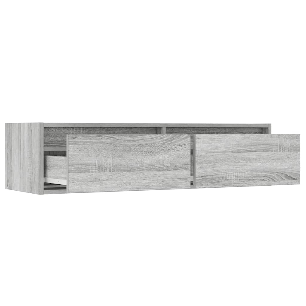 vidaXL Szafka pod TV z LED, szary dąb sonoma, 100x35,5x25 cm